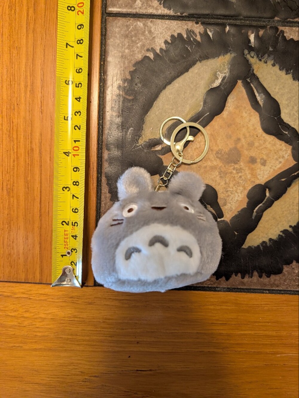 Fluffy Totoro Keychain Bag Charm Plush Anime Studio Ghibli Kawaii Cute Grey - Picture 4 of 4